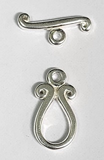 Sterling Silver Fancy Teardrop Toggle