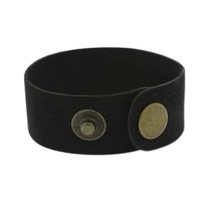 Leather Cuff - Black, 1" X 9"