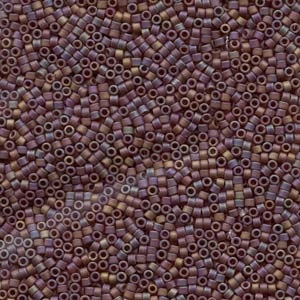 Db884 Matte Opaque Brown Ab Miyuki Delica Seed Beads - 11/0