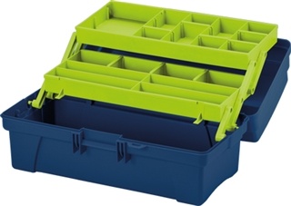Portable Art Storage Box With Cantilever Tray - Green - 14"