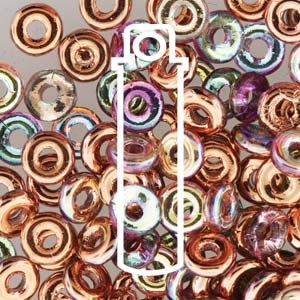 Czech Glass O Bead - Crystal Copper Rainbow