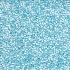 Miyuki Delica Seed Beads- 11/0- Db078 Lined Aqua Mist Ab