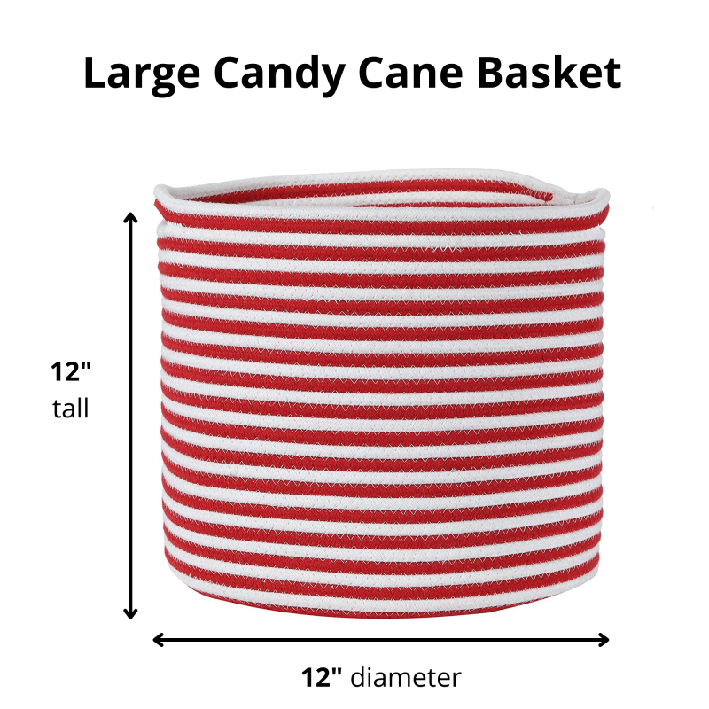 Midlee Candy Cane Rope Basket