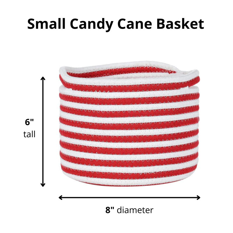 Midlee Candy Cane Rope Basket