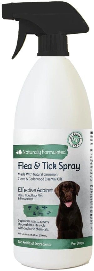 Miracle Care Natural Flea & Tick Spray For Dogs - 16.9 Oz