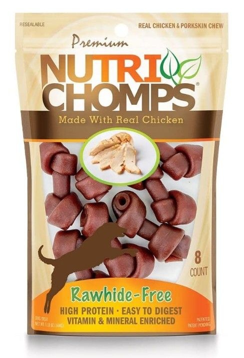 Premium Nutri Chomps Chicken Flavor Mini Knots (8 Count)