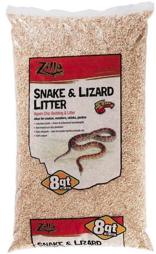 Zilla Lizard Litter Aspen Chip Bedding & Litter - 8Qt- Ds