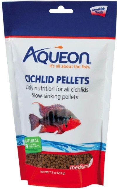 Aqueon Medium Cichlid Food Pellets - 7.5 Oz -Ds