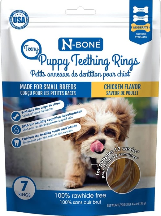 N-Bone TEENY Puppy Teething Rings Chicken Flavor - 7 Count