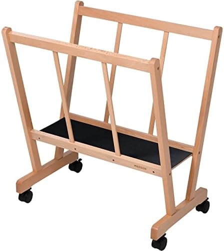 Meeden Wood Large Print Rack With Castors, Artist Storage And Display Rack,  Premium Drying Rack, Storage For Canvas, Prints, Panels, Posters, Holds  Artworks Up To 47, Natural