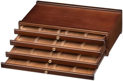 Meeden 4-Drawer Art Supply Storage Box - Large Capacity Multi-Function  Beech-Wood Pencil Box With Drawer & Compartments For Organizing Pastels,  Pencils, Pens, Markers, Brushes & Stamp, Walnut