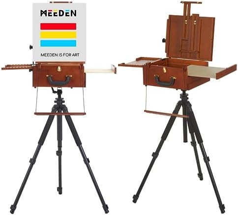 Meeden Plein Air Easel, French Easel, Outdoor Easel, Portable Tabletop For  Outdoor Painting, Pochade Box With Travel Tripod, Travel Easel For  Painting, Multi-Functional Outdoor Sketching