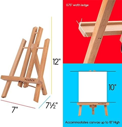 Meeden 12 Pack 12 Inch Tabletop Easels, Small Beech Wood Display Easel,  Easel Stand For Painting,Tripod, Painting Party Easel, Kids Student Desktop  Easel For Painting, Portable Canvas,Sign Holder