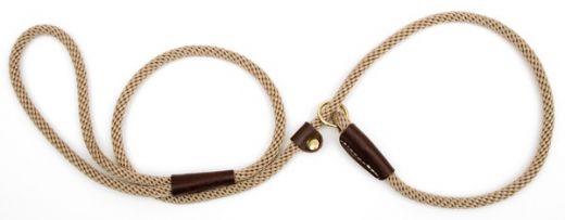 Mendota Slip Leash - Small 3/8 Inch - Tan / 4 Feet