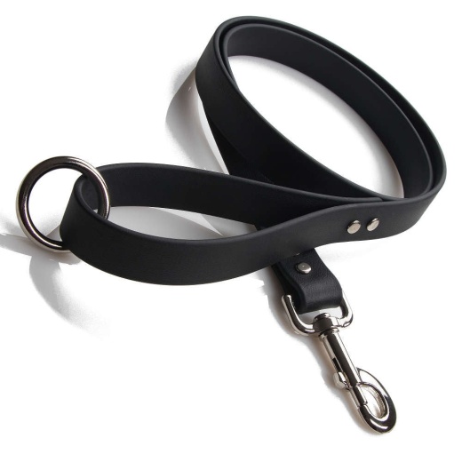 Durasoft Imitation Leather Snap Lead - Black / 4 Feet