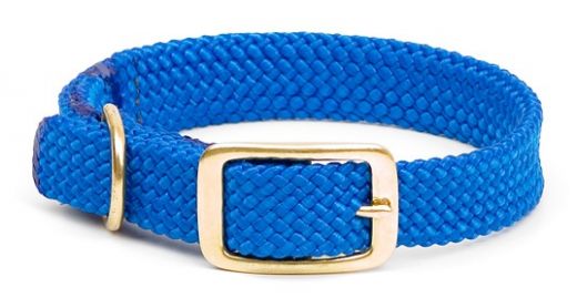 Mendota Double Braid Collar - Brass - Blue / 1" X 18"
