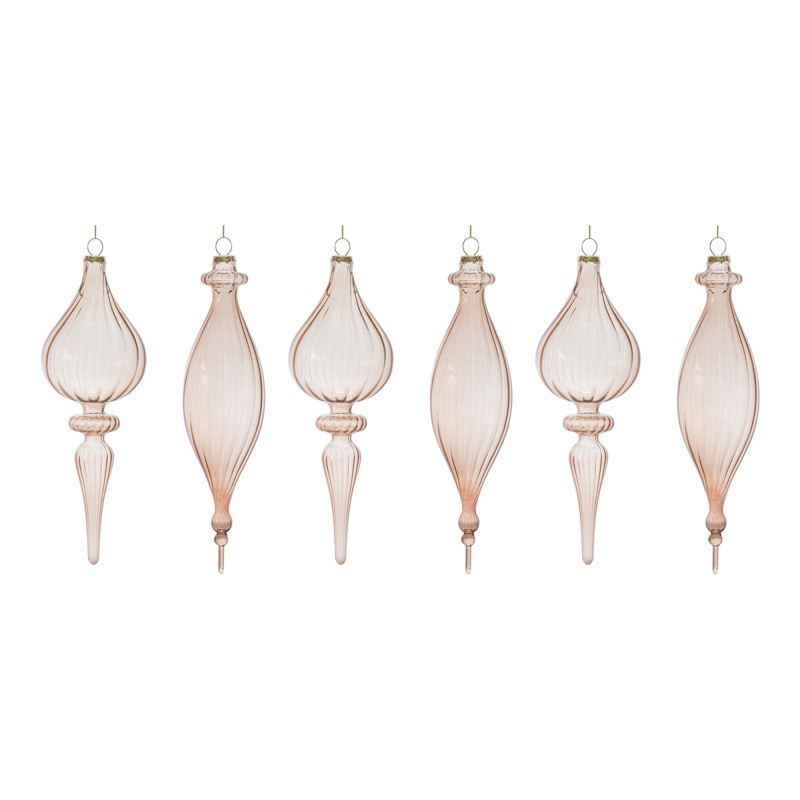 Drop Ornament (Set of 6) 8.5”H Glass
