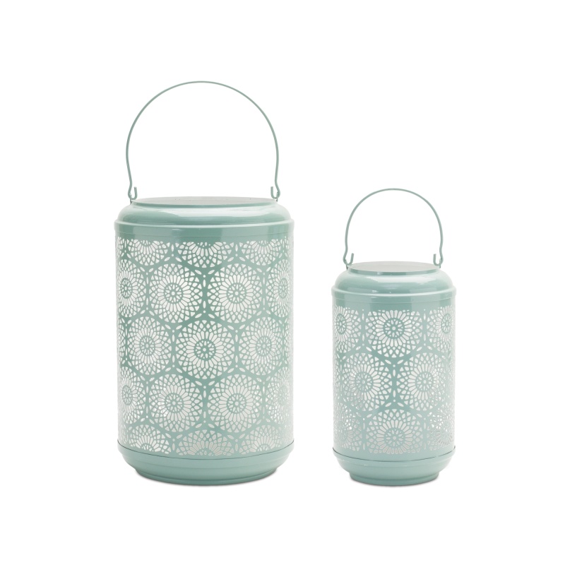 Metal Candle Holder Set of 2, 11"H and 13"H
