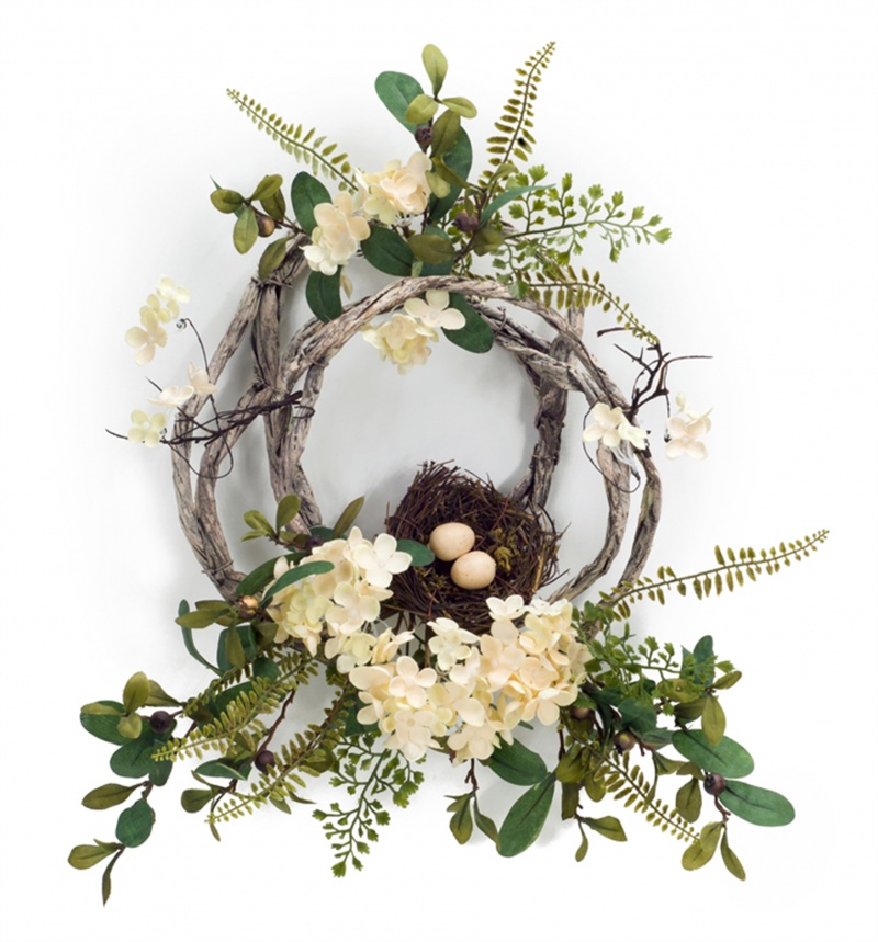 Hydrangea/Bird Nest Wreath Set of 4