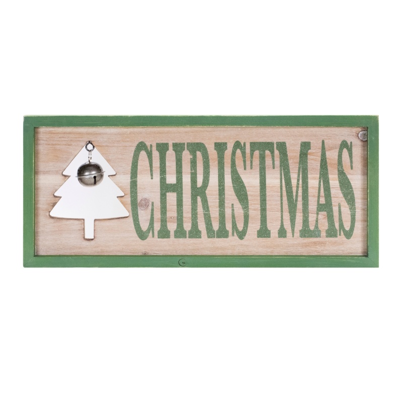 Christmas Frame with Bell 18"L x 7.75"H