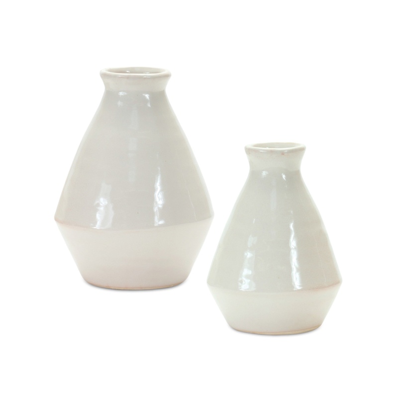 Vase Set of 2, 7"H Terra Cotta