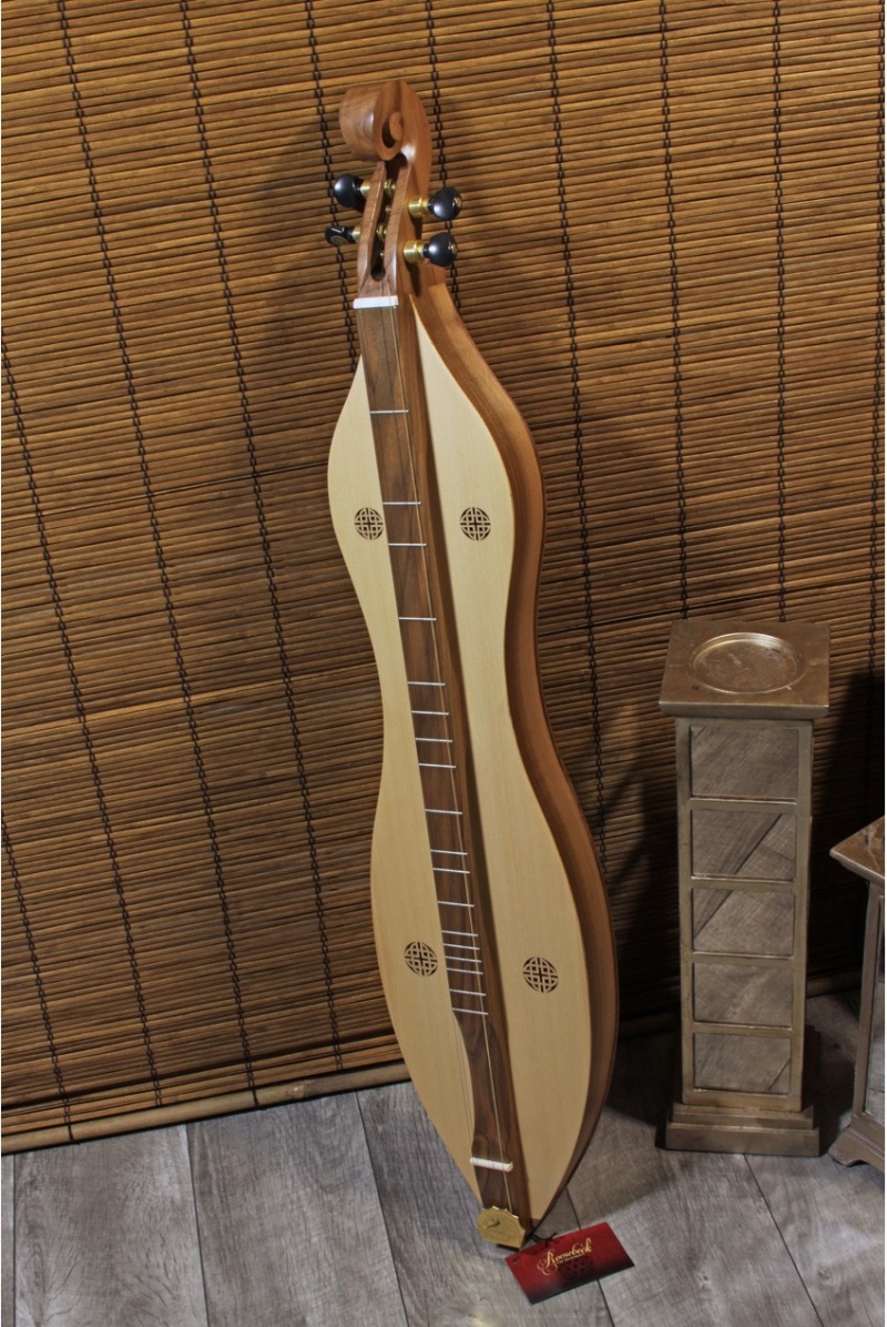 Roosebeck Emma Mountain Dulcimer 4-String Vaulted Fretboard Spruce Knotwork - Walnut