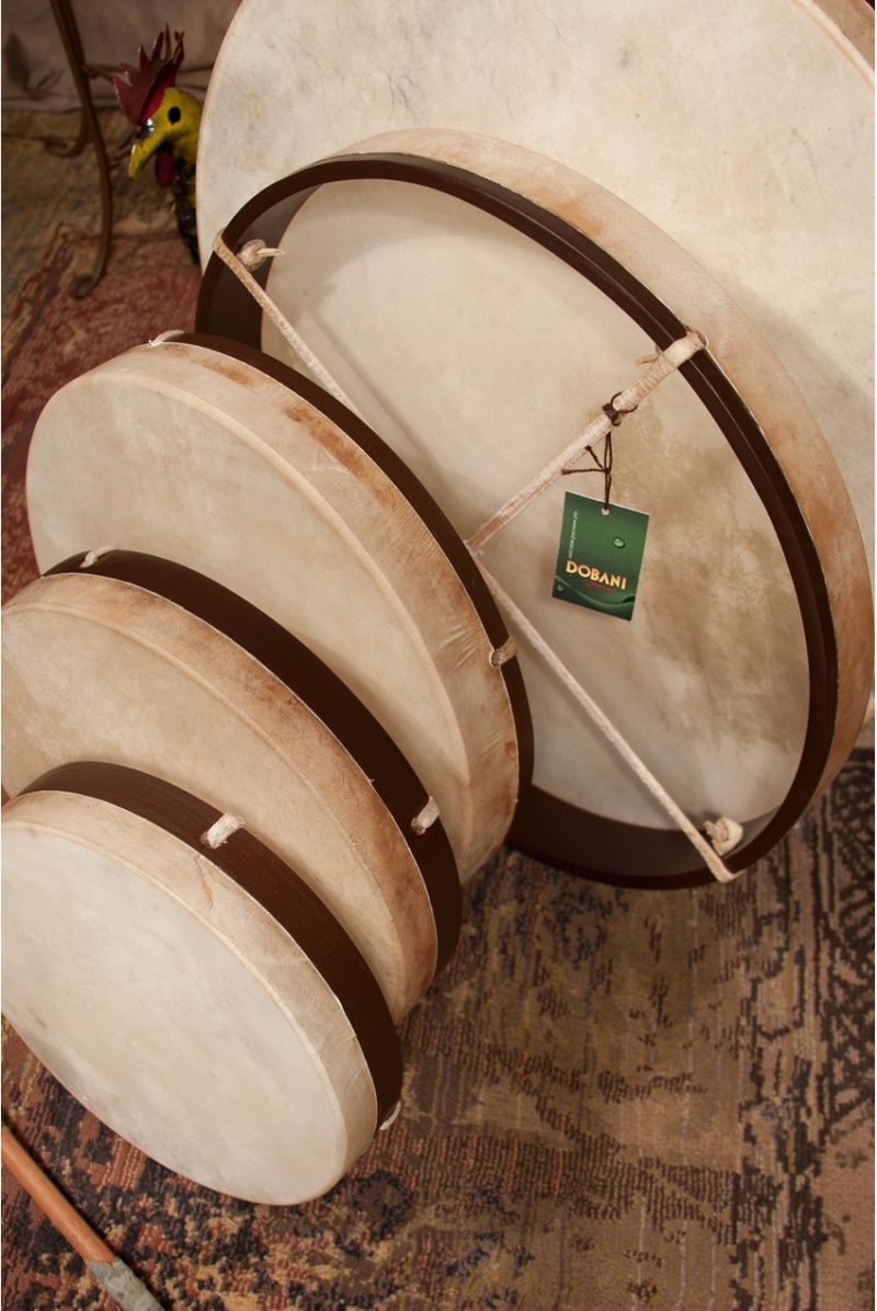 Dobani Pretuned Goatskin Head Wood Frame Drum With Beater 14-By-2-Inch