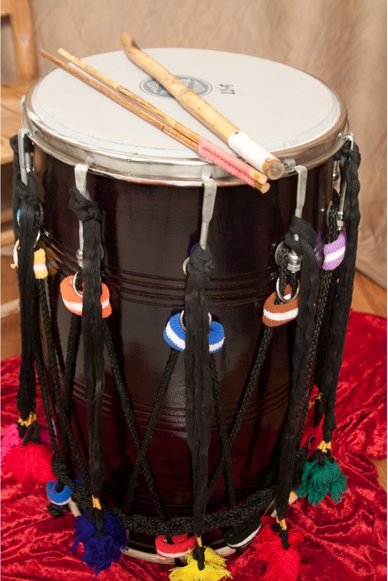 Banjira Dhol With Synthetic And Goatskin Heads 13-By-24-Inch