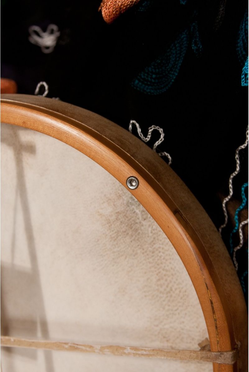 Dobani Tunable Goatskin Head Wooden Frame Drum With Beater 14-By-2-Inch