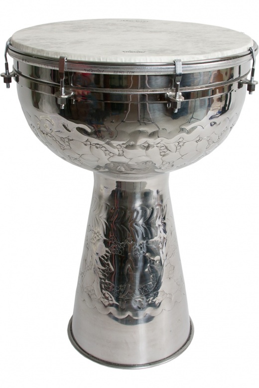 Mid-East Metal Doumbek With Fiberskyn Head And Internal Jingles 12-By-18-Inch
