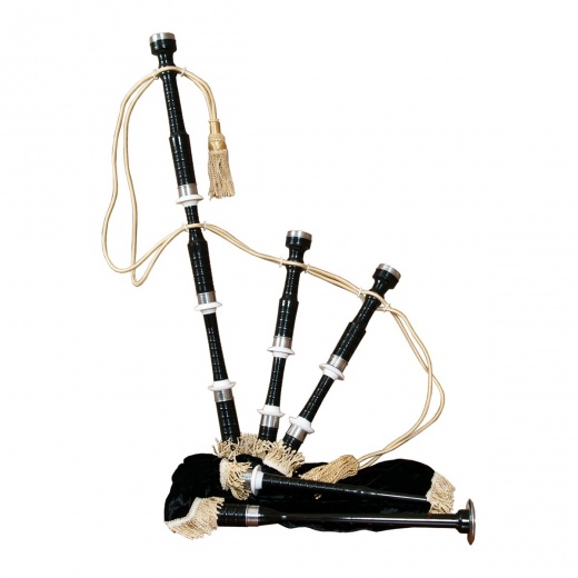 Roosebeck Full Size Sheesham Black Finish Bagpipe With Black Cover