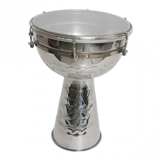 Mid-East Metal Doumbek With Synthetic Head 10-By-15-Inch