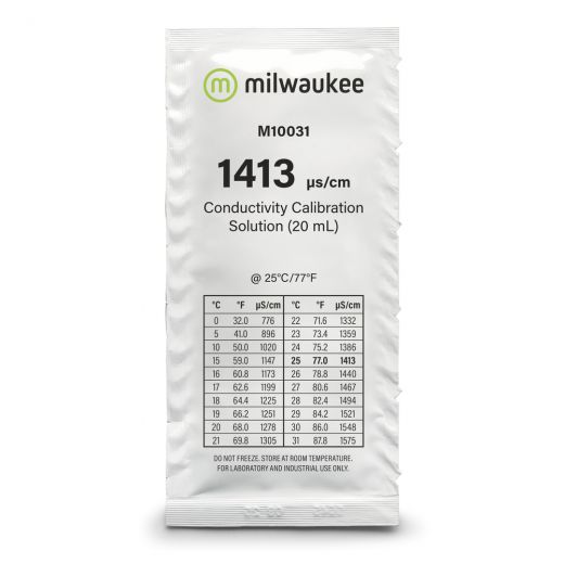 Milwaukee 1413 µS/Cm Conductivity Calibration Solution Sachets (25)