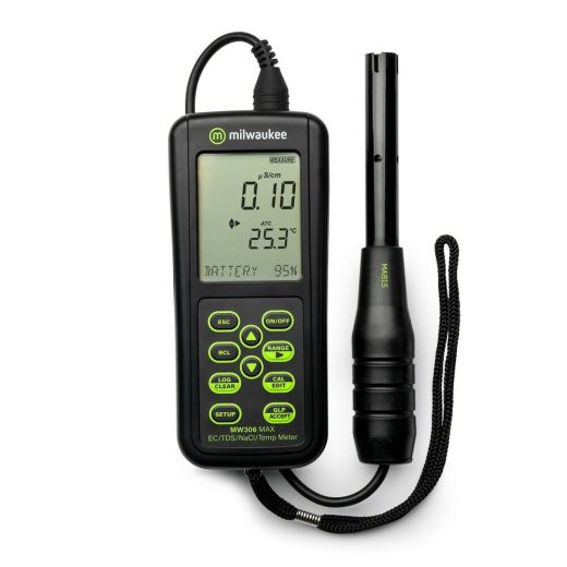 Milwaukee Max Waterproof Ec/Tds/Nacl/Temp Logging Portable Meter