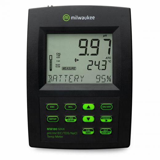 Milwaukee MW180 Max pH/ORP/EC/TDS/NaCl/Temp Bench Meter With Logging