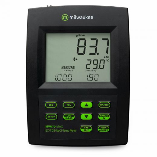 Milwaukee MW170 Max Ec/Tds/Nacl/Temp Logging Bench Meter