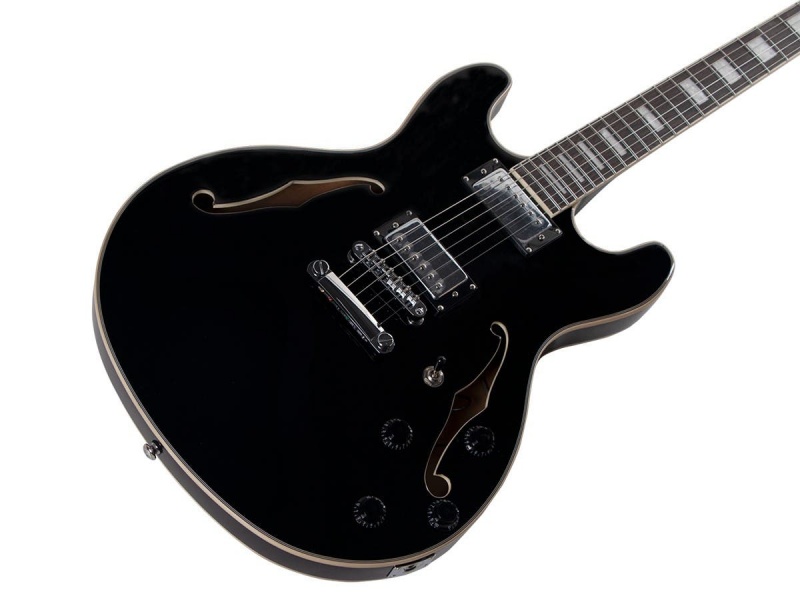 indio by monoprice boardwalk hollow body electric guitar with gig bolsa