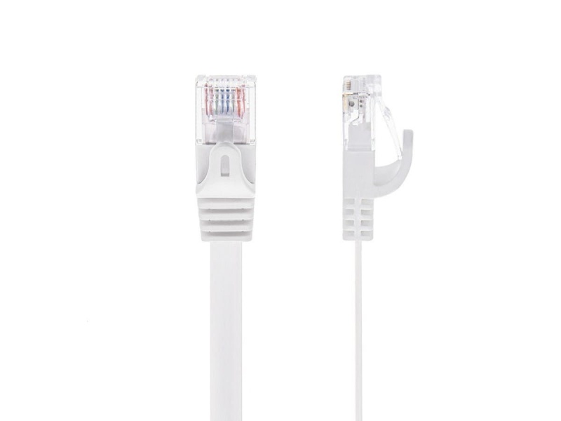 Monoprice Flexboot Cat6 Ethernet Patch Cable - Snagless Rj45, Flat, 550Mhz, Utp, Pure Bare Copper Wire, 30Awg, 7Ft, White