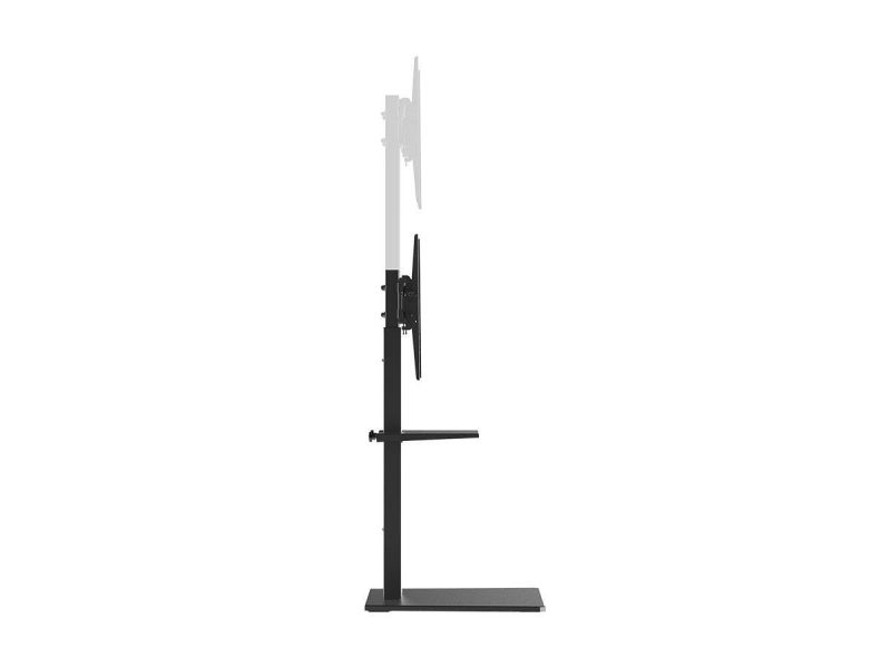 Monoprice Commercial Series Height Adjustable Tilt Tv Mount & Stand With Tv Component Shelf For Led Displays 37In To 70In, Max Weight 88Lbs., Vesa Patterns Up To 600X400, Black