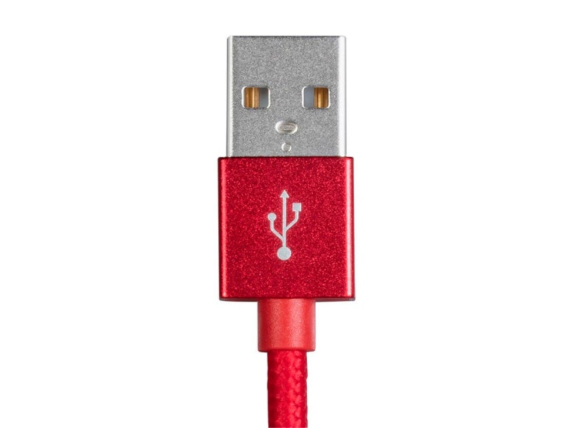 Monoprice Palette Series Apple Mfi Certified Lightning To Usb Charge And Sync Cable, 1.5Ft Red