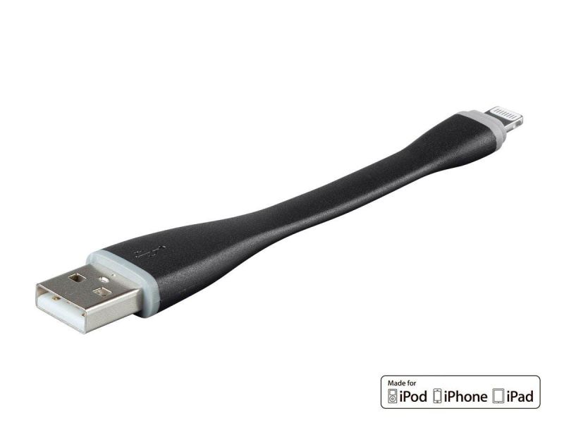 Monoprice Short Length Apple Mfi Certified Lightning To Usb Charge And Sync Cable, 4.25 Inches Black