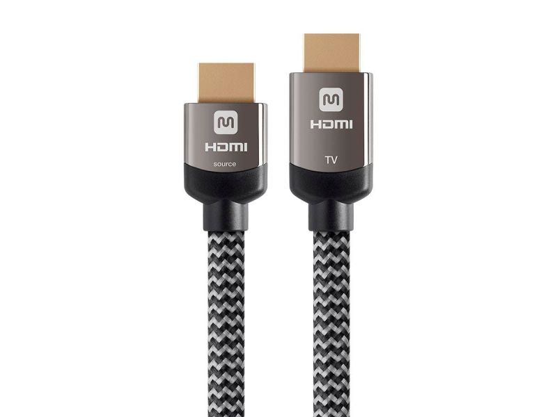 Monok Braided High Speed Hdmi Cable 30Ft - Cl3 In Wall Rated 18Gbps Active Gray