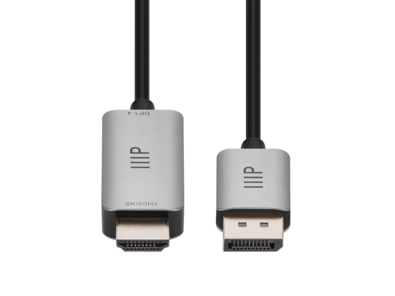 Monoprice Displayport 1.4 To 8K Hdmi Cable, 8K 60Hz, 32Awg, 6Ft