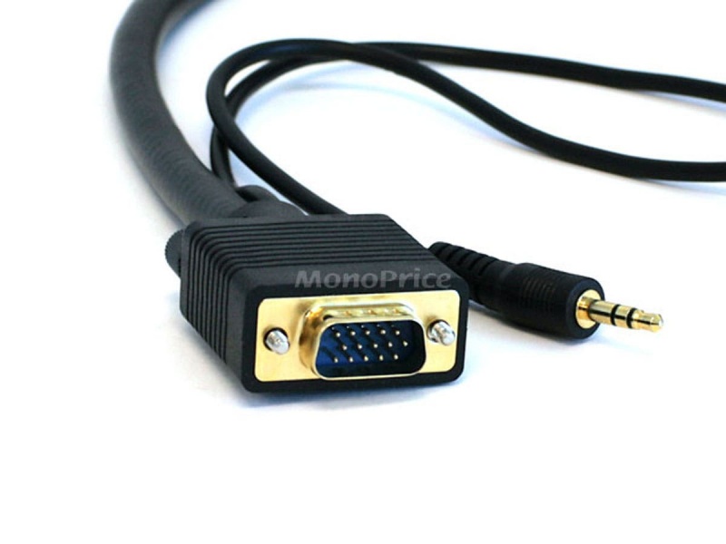 Monoft Super Vga Hd15 M/M Cl2 Rated Cable With Stereo Audio And Triple Shielding (Gold Plated)