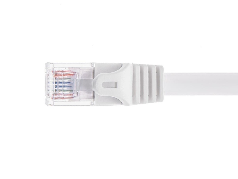 Monoprice Flexboot Cat6 Ethernet Patch Cable - Snagless Rj45, Flat, 550Mhz, Utp, Pure Bare Copper Wire, 30Awg, 50Ft, White