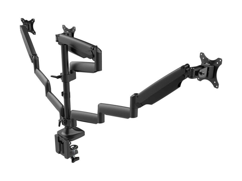 Workstream Triple Monitor Gas Spring Mount For Up To 32In Screens, Fully Adjustable Center Mount