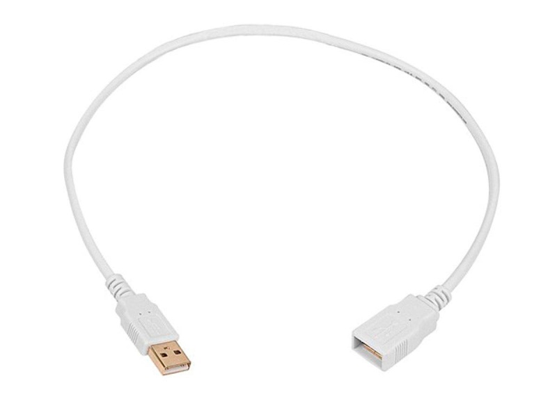 Monoprice Usb Type-A To Usb Type-A Female 2.0 Extension Cable - 28/24Awg, Gold Plated, White, 1.5Ft