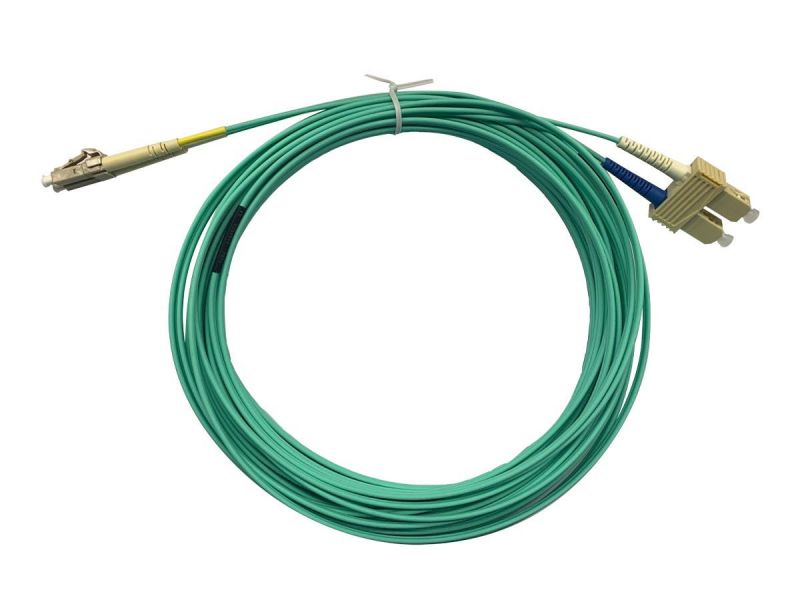 Monoprice Om4 Fiber Optic Cable - Lc/Sc, Ul, 50/125 Type, Multi-Mode, 10Gb, Ofnr, Aqua, 2M, Corning