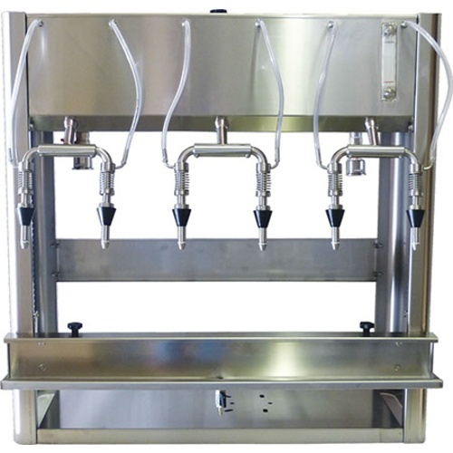 Marchisio Wine Bottle Filler | 6 Spout | Benchtop Bottle Filler | Level Gauge | Stainless Steel | 1.5 In. T.C. | 810L/H Fill Rate