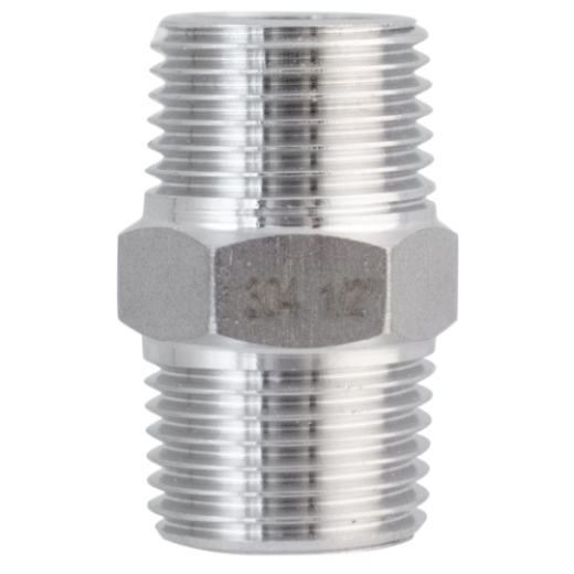 Stainless Hex Nipple - 1/2 In. Bsp